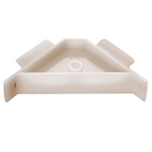 2-1/2" x 2-1/2" Corner Brace with Boss/Lip and Horizontal Tabs, Natural