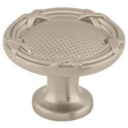 1-1/4" Edwardian Ribbon & Reed Knob, Brushed Satin Nickel