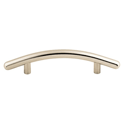 3-3/4" Nouveau Curved Bar Pull, Polished Nickel