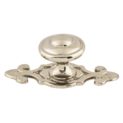 1-1/4" Britannia Canterbury Knob with Backplate, Polished Nickel