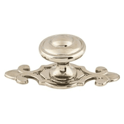 1-1/4" Britannia Canterbury Knob with Backplate, Polished Nickel