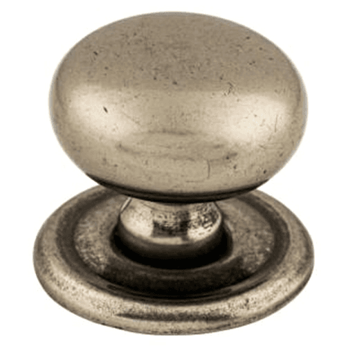1-1/4" Britannia Victoria Knob with Backplate, Pewter Antique
