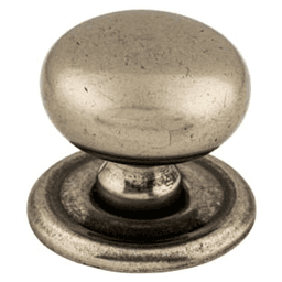 1-1/4" Britannia Victoria Knob with Backplate, Pewter Antique