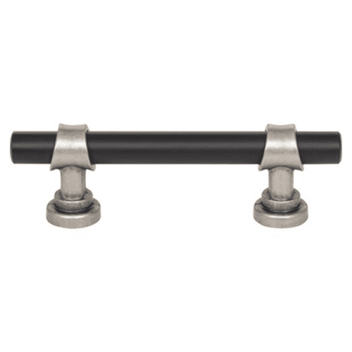 3" Dakota Bit Pull, Flat Black/Pewter Antique