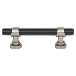 3" Dakota Bit Pull, Flat Black/Pewter Antique