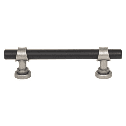 3-3/4" Dakota Bit Pull, Flat Black/Pewter Antique