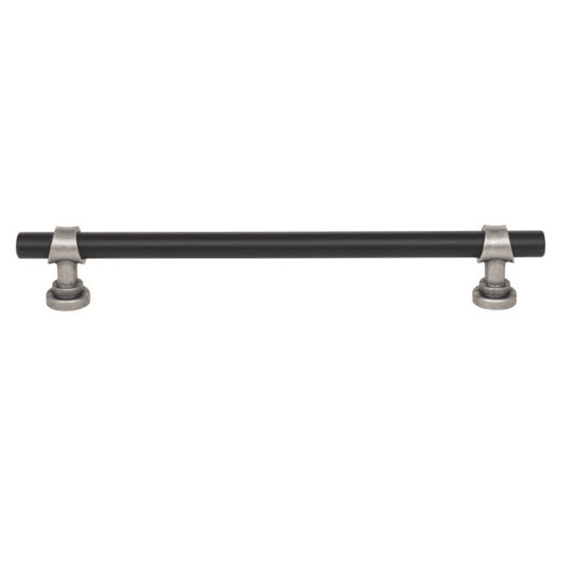 7-9/16" Dakota Bit Pull, Flat Black/Pewter Antique