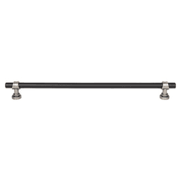 12" Dakota Bit Pull, Flat Black/Pewter Antique