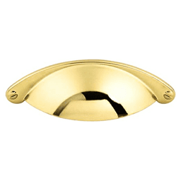 2-1/2" Somerset Arendal Cup Pull, Polished Brass