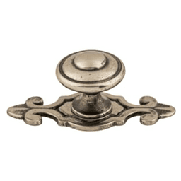1-1/4" Britannia Canterbury Knob with Backplate, Pewter Antique