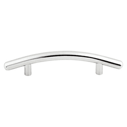 3-3/4" Nouveau Curved Bar Pull, Polished Chrome