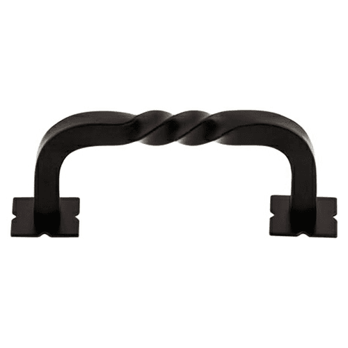 3" Normandy Twist Pull with Backplate, Patina Black