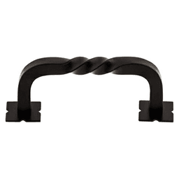 3" Normandy Twist Pull with Backplate, Patina Black