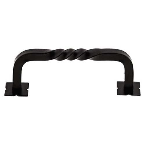 3-3/4" Normandy Twist Pull with Backplate, Patina Black