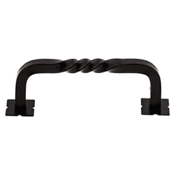 3-3/4" Normandy Twist Pull with Backplate, Patina Black