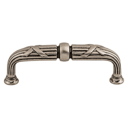 3-3/4" Edwardian Ribbon/Reed D-Pull, Pewter Antique