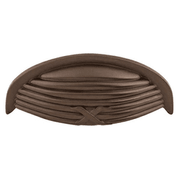 3" Edwardian Ribbon/Reed Cup Pull, Oil Rubbed Bronze