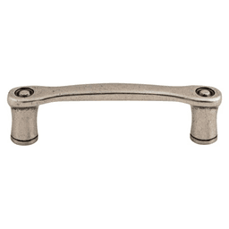 3" Edwardian Link Pull, Pewter Antique