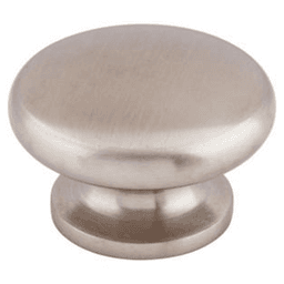 1-1/2" Stainless Steel Flat Round Knob, Stainless Steel