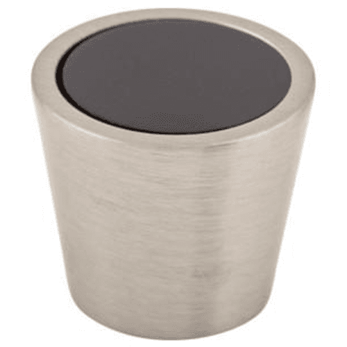 13/16" Black Crystal Center Knob, Brushed Satin Nickel