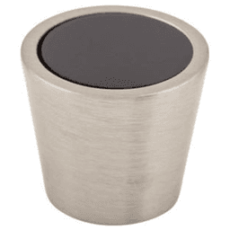 13/16" Black Crystal Center Knob, Brushed Satin Nickel