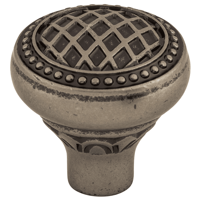 1-5/16" Trevi Round Knob, Pewter Antique