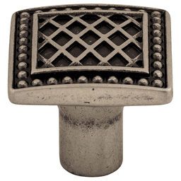 1-1/4" Trevi Square Knob, Pewter Antique