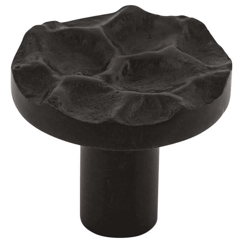 1-3/8" Cobblestone Round Knob, Coal Black