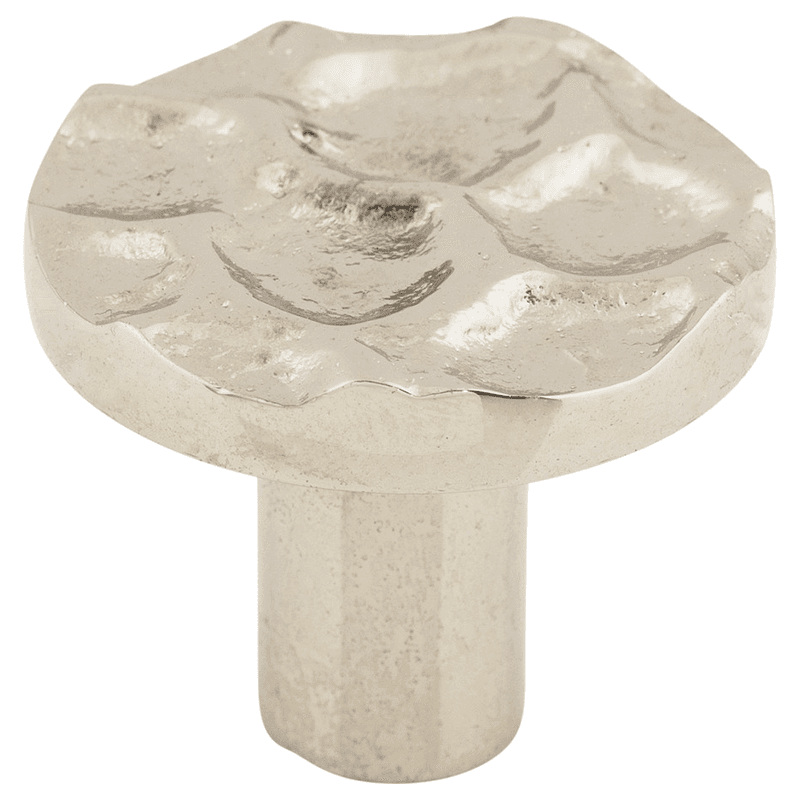 1-3/8" Cobblestone Round Knob, Polished Nickel