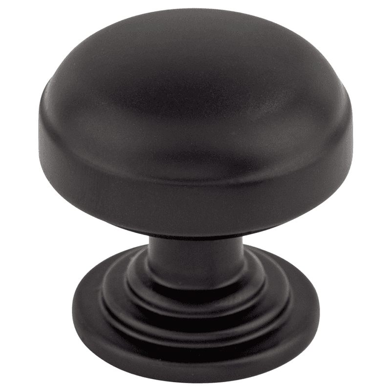 1-1/4" Ellis Round Knob, Flat Black
