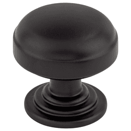1-1/4" Ellis Round Knob, Flat Black