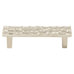 3-3/4" Cobblestone Rectangle Pull, Polished Nickel