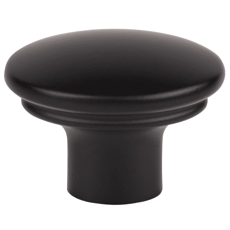 1-3/8" Ellis Julian Oval Knob, Flat Black