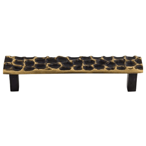 5-1/16" Cobblestone Rectangle Pull, Brass Antique