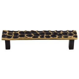 5-1/16" Cobblestone Rectangle Pull, Brass Antique