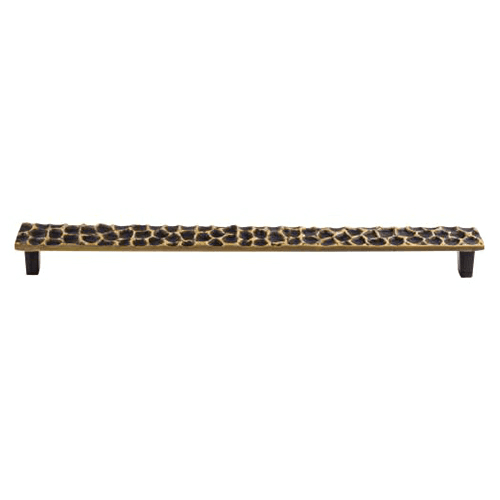 12-9/16" Cobblestone Rectangle Pull, Brass Antique