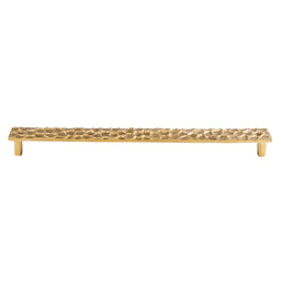 12-9/16" Cobblestone Rectangle Pull, Polished Brass