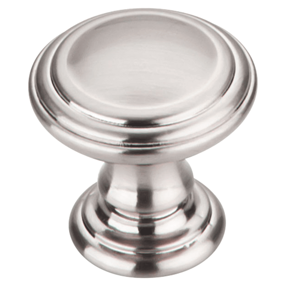 1-1/4" Chareau Reeded Knob, Brushed Satin Nickel