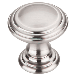 1-1/4" Chareau Reeded Knob, Brushed Satin Nickel