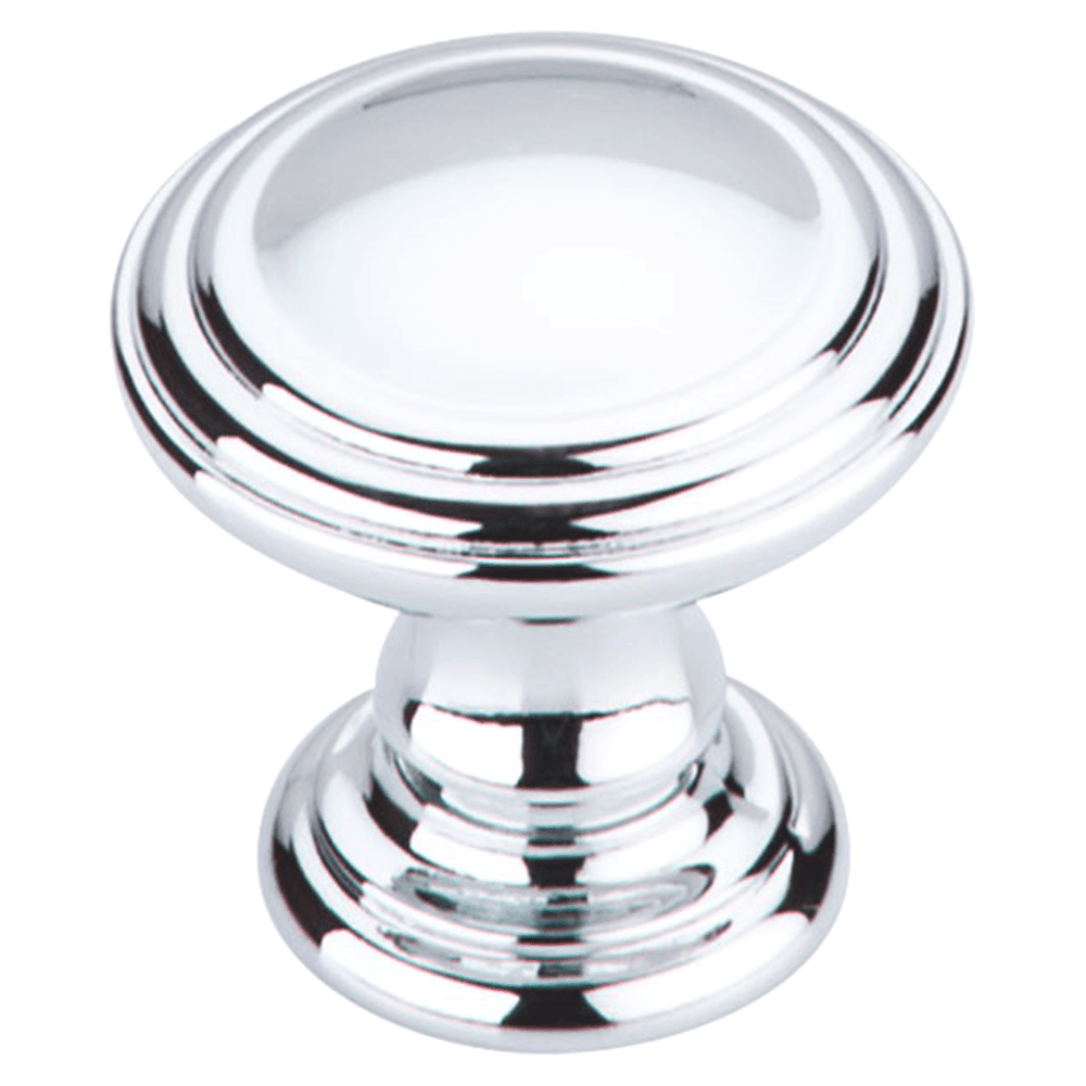 1-1/4" Chareau Reeded Knob, Polished Chrome