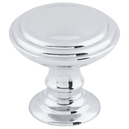 1-1/2" Chareau Reeded Knob, Polished Chrome