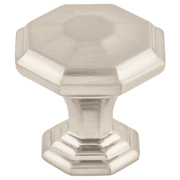 1-1/8" Chareau Chalet Knob, Brushed Satin Nickel