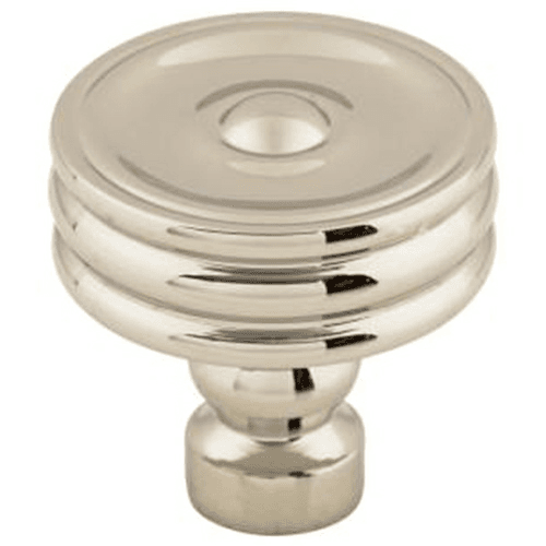 1-1/4" Devon Brixton Ridged Knob, Polished Nickel