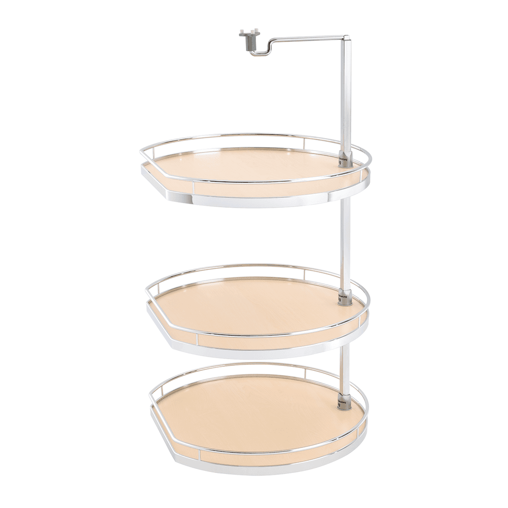 19-5/8" TWISTER 3-Tray Arena Style Shelf Set for Corner Wall Cabinets, Chrome/Anthracite