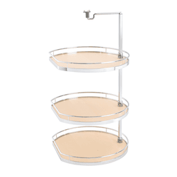 19-5/8" TWISTER 3-Tray Arena Style Shelf Set for Corner Wall Cabinets, Chrome/Anthracite