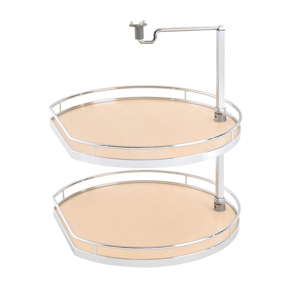 19-5/8" TWISTER 2-Tray Arena Style Shelf Set for Corner Wall Cabinets, Chrome/Anthracite
