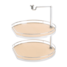 19-5/8" TWISTER 2-Tray Arena Style Shelf Set for Corner Wall Cabinets, Chrome/Anthracite