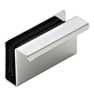 Strike Plate for Glass Doors Pull Style, Bright Chrome