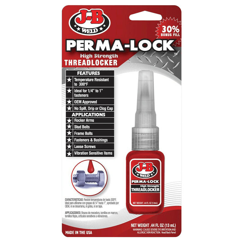 J-B Weld® Perma-Lock™ High Strength Threadlocker Glue, Red, 0.02fl oz Tube