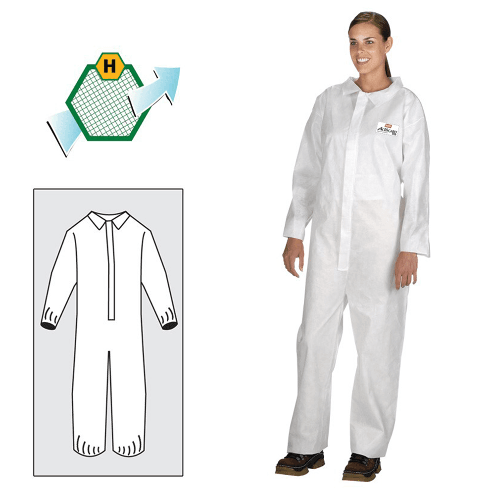 ActivGARD® Polypropylene Disposable Coverall Elastic with Wrist/Ankles/Collar, Large